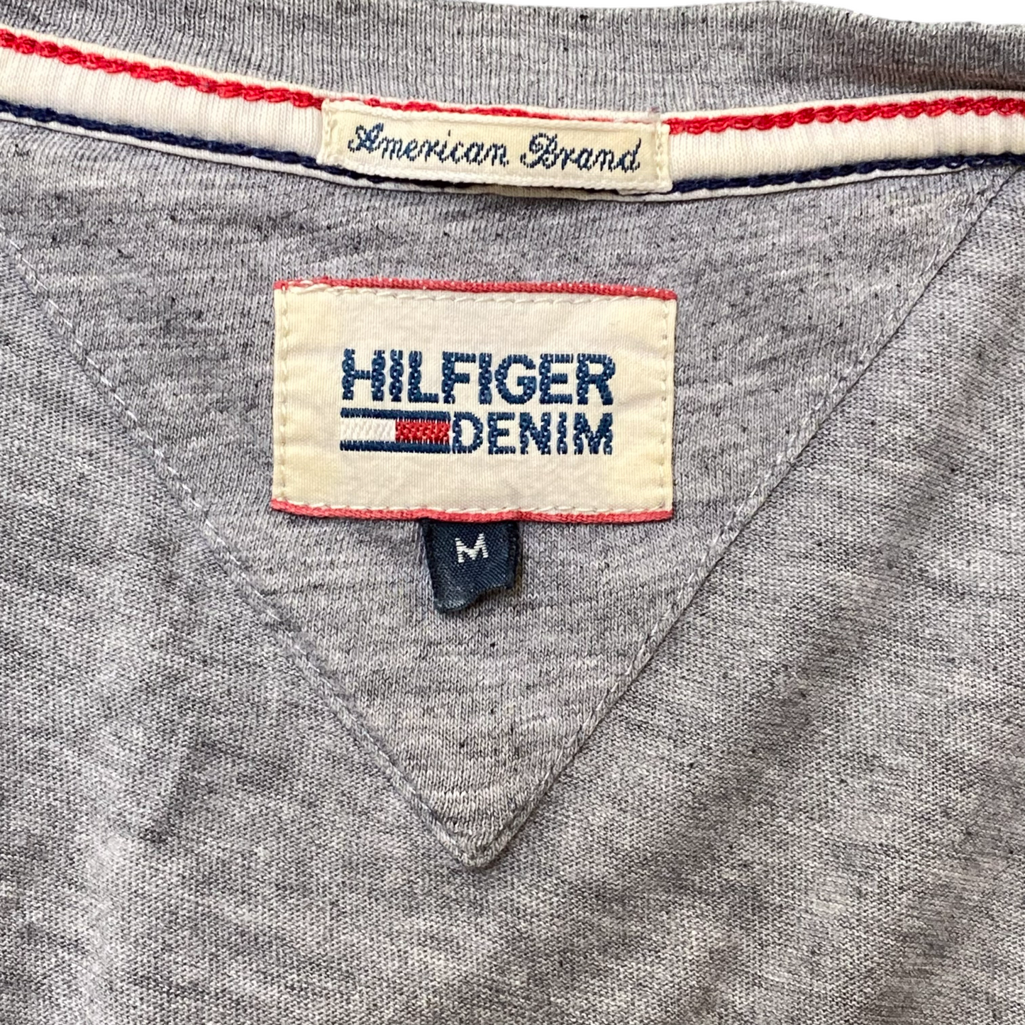 Hilfiger Denim T Shirt Womens Medium Grey V Neck Casual Short Sleeve Pullover
