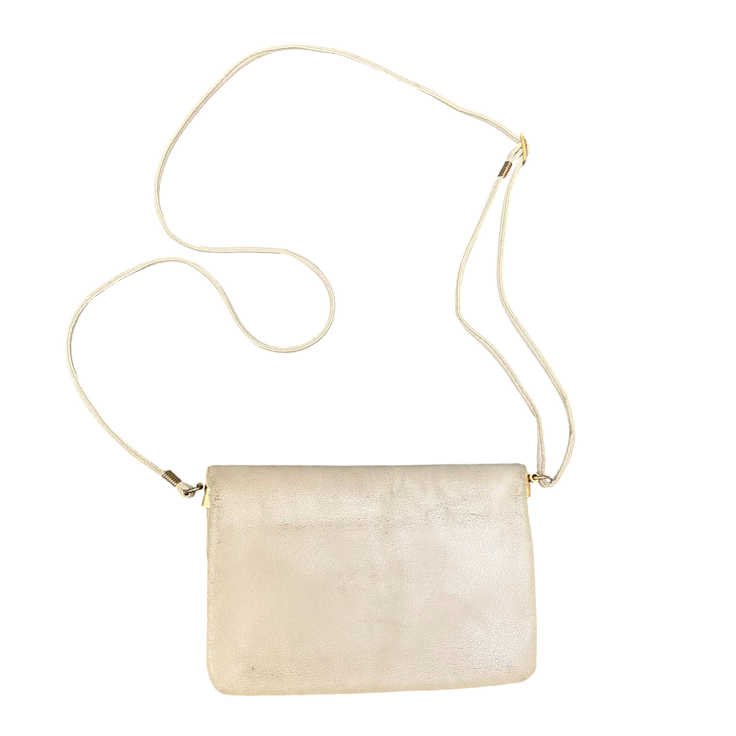 Hidalgo Convertible Clutch Crossbody Purse Womens Beige Leather Zipper Pocket