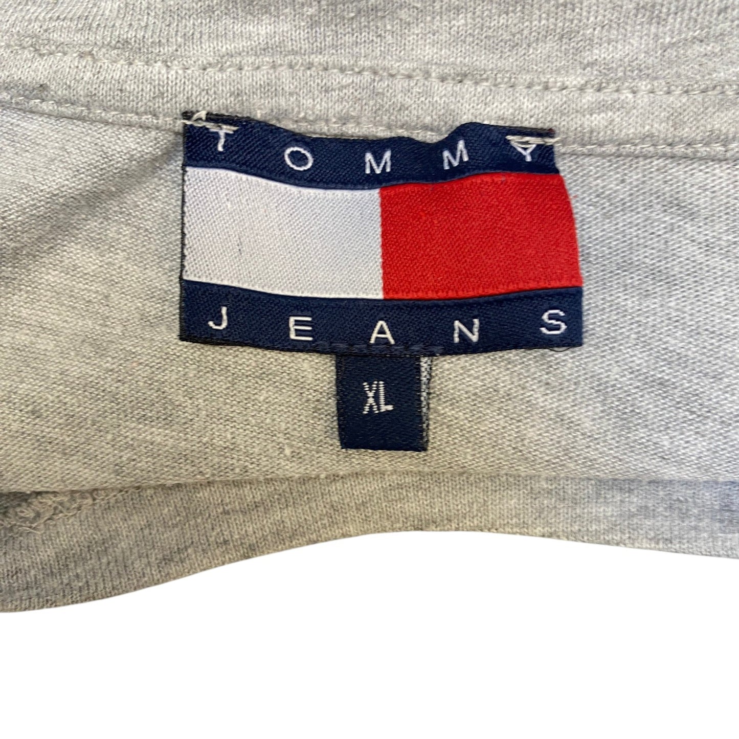 Vtg Tommy Hilfiger T-Shirt Womens XL Grey Heather Regular Fit Logo Short Sleeve