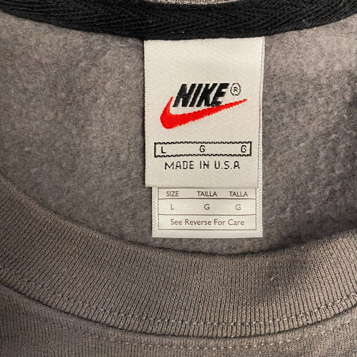 Nike Reworked Sweatshirt Mens Large Blue Grey Embroidered Spellout Logo Vtg Y2K