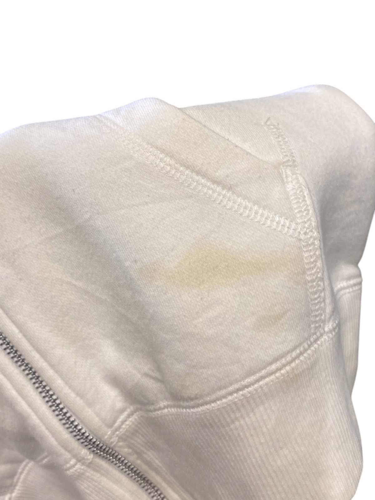 Nike Hoodie Womens Small White Swoosh Logo Raglan Sleeve Drawstring Full Zipper