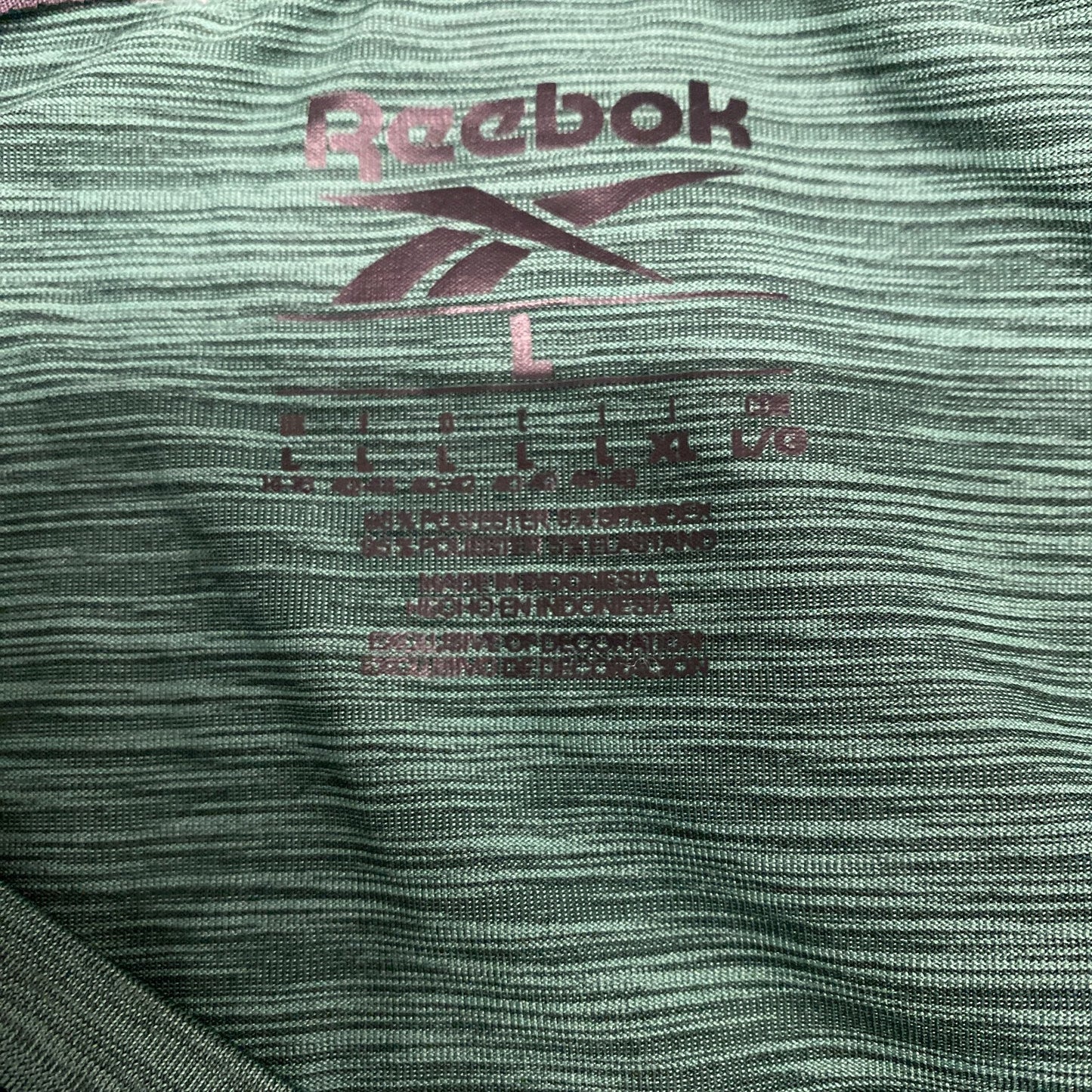 Reebok Activewear T-Shirt Mens Large Green Short Sleeve Crew Neck Pullover Tee