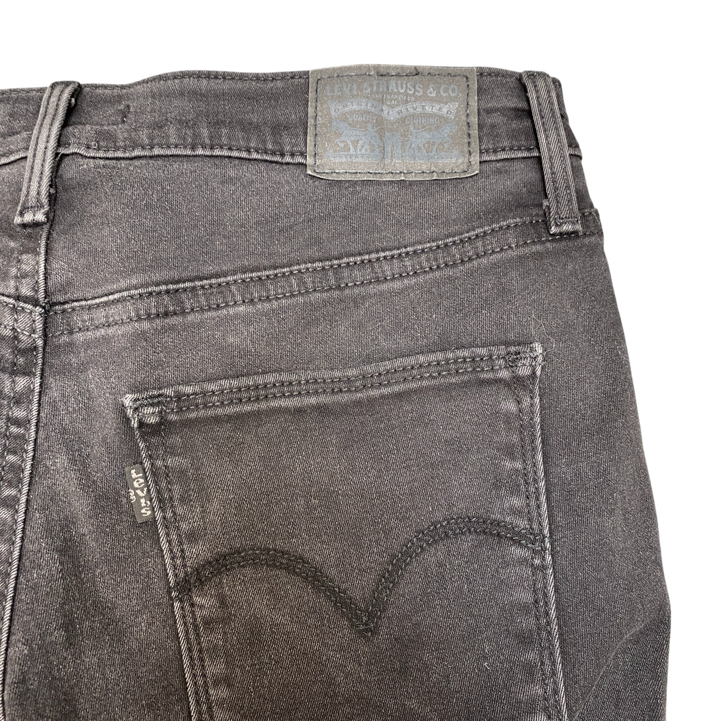 Levi's Jeans Womens 27" Waist Black Medium Wash High Waisted Slim Straight Leg
