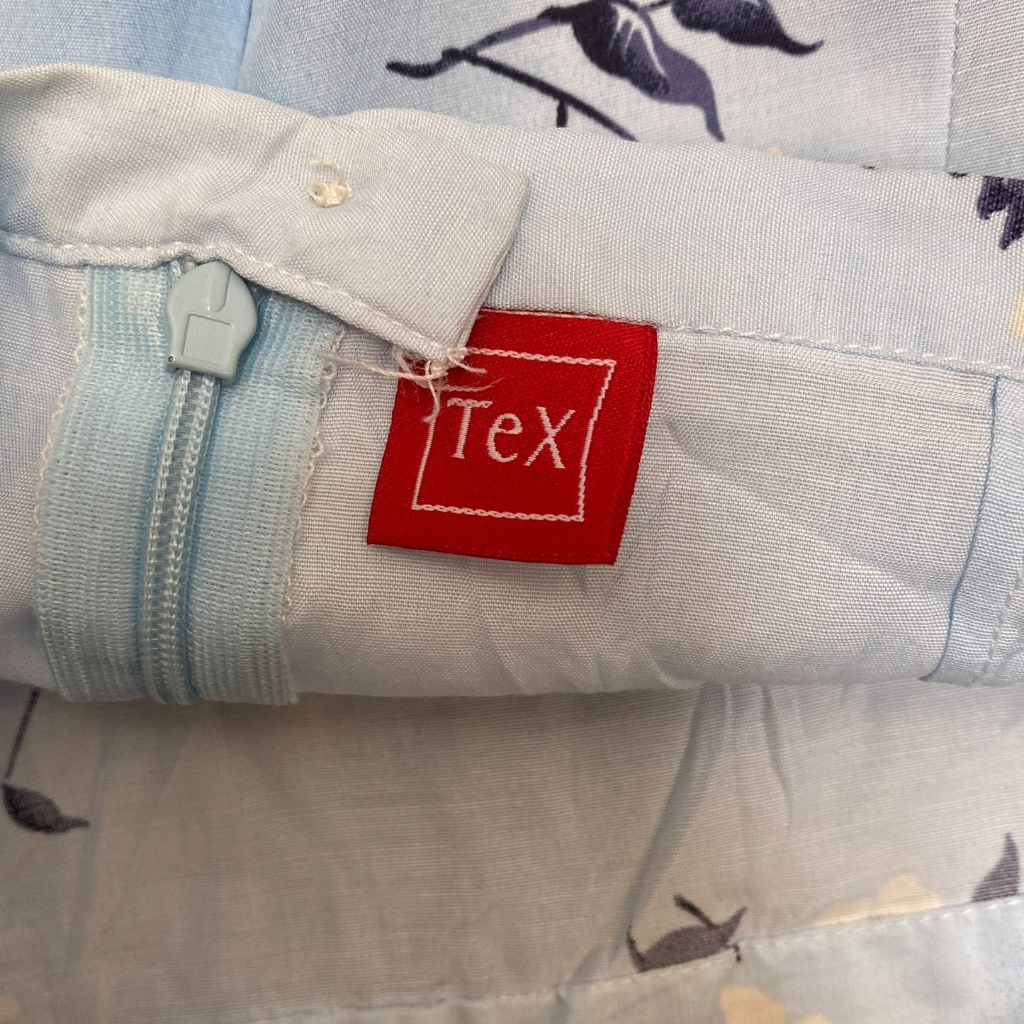 Tex A Line Skirt Womens S Light Blue Floral Casual Fit Outdoor Zip Front Y2K