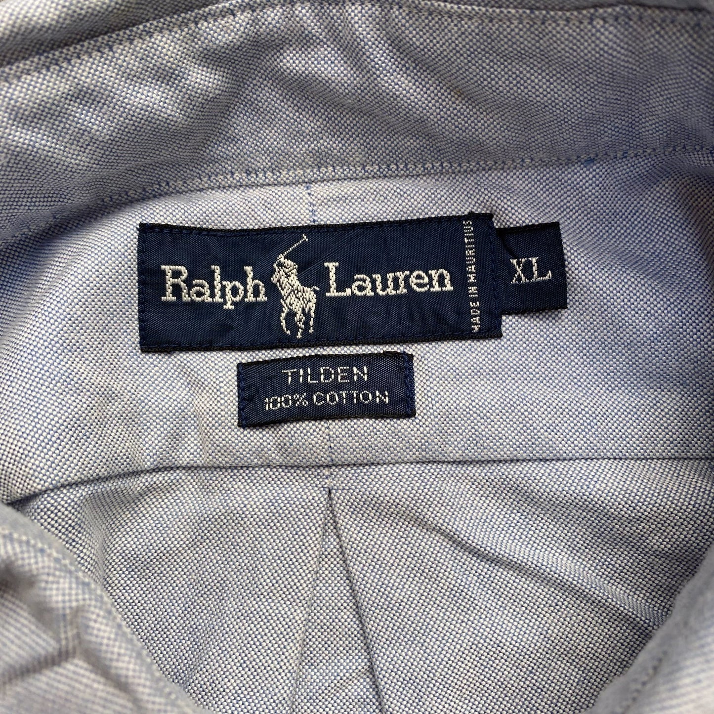 Ralph Lauren Shirt Mens XL Blue Tilden Long Sleeve Button Down Flesh Pony Logo