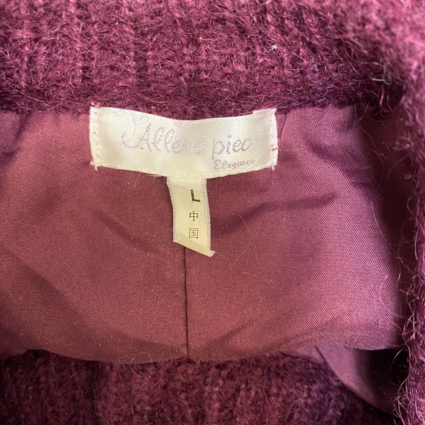 Aller a pieo Elegance Cardiga Jumper Women Large Maroon Long Sleeve Button Front