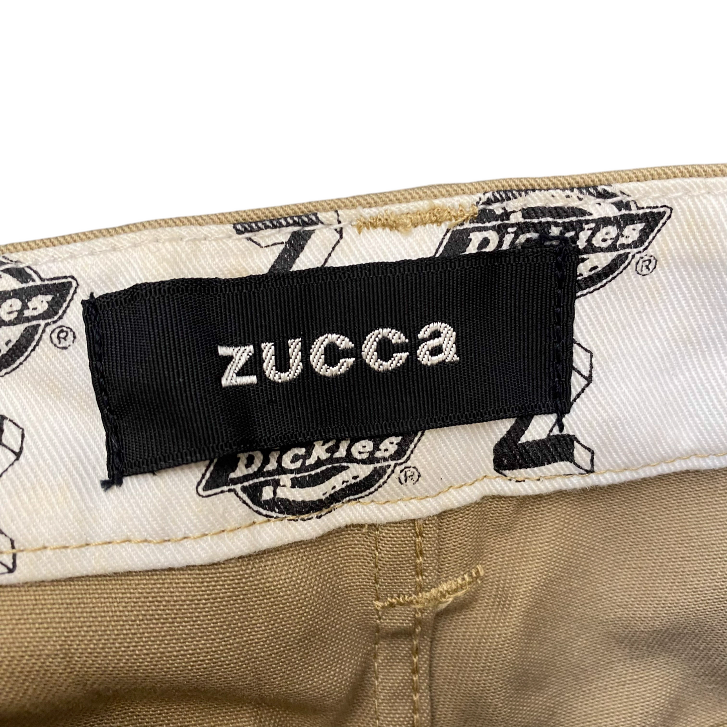Dickies Zucca Trousers Men's Small Beige Pleated Straight Fit Pockets Workwear
