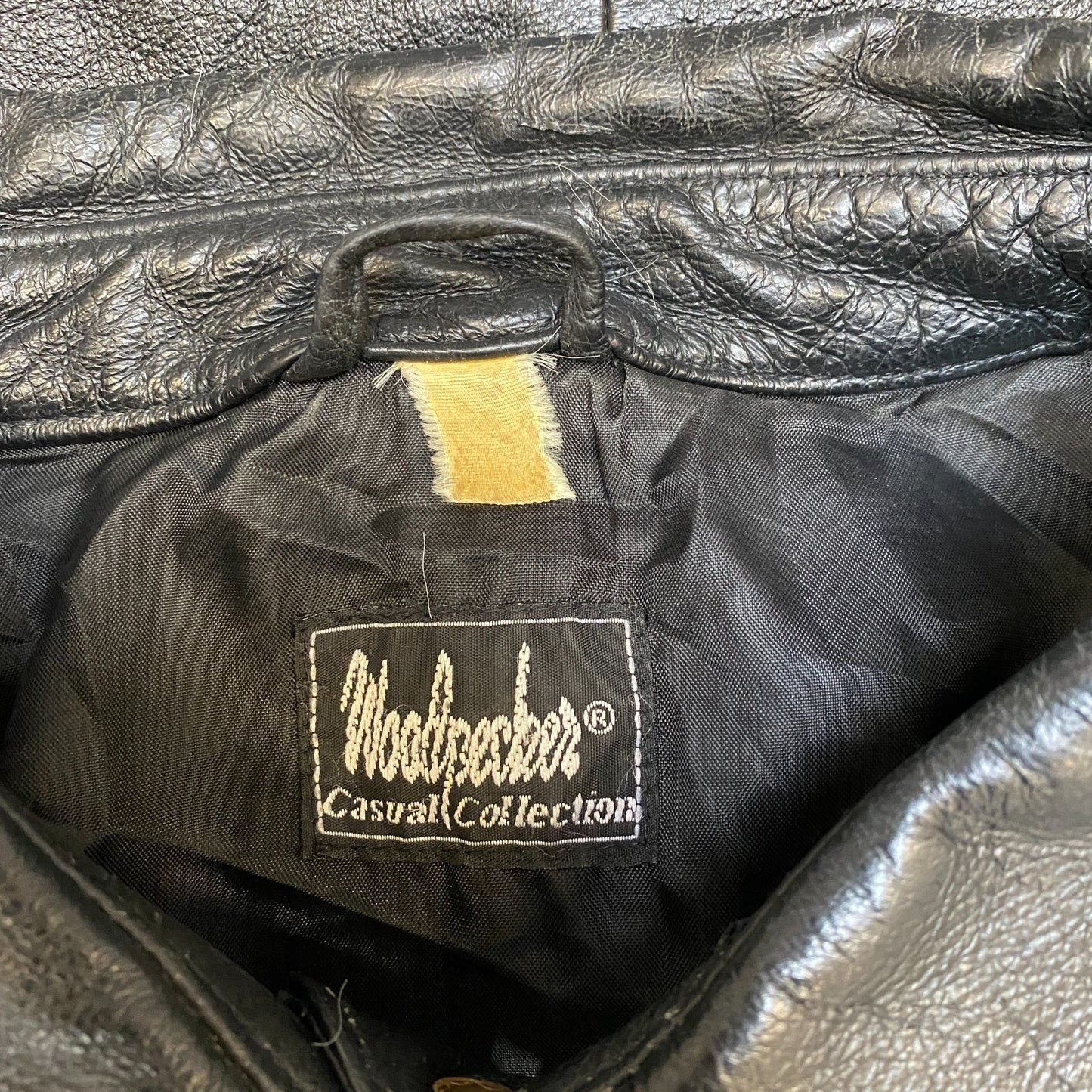 Woodpecker Genuine Leather Jacket Womens Large Black Lined Collared Full Zip