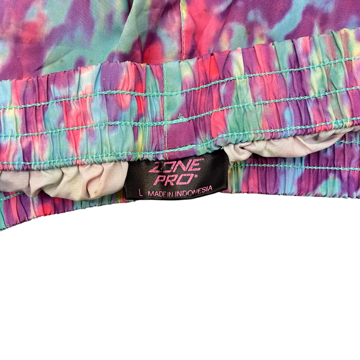 Running Sprinter Shorts Womens Large Multicoloured Tie Dye Athletic Dolphin Hem