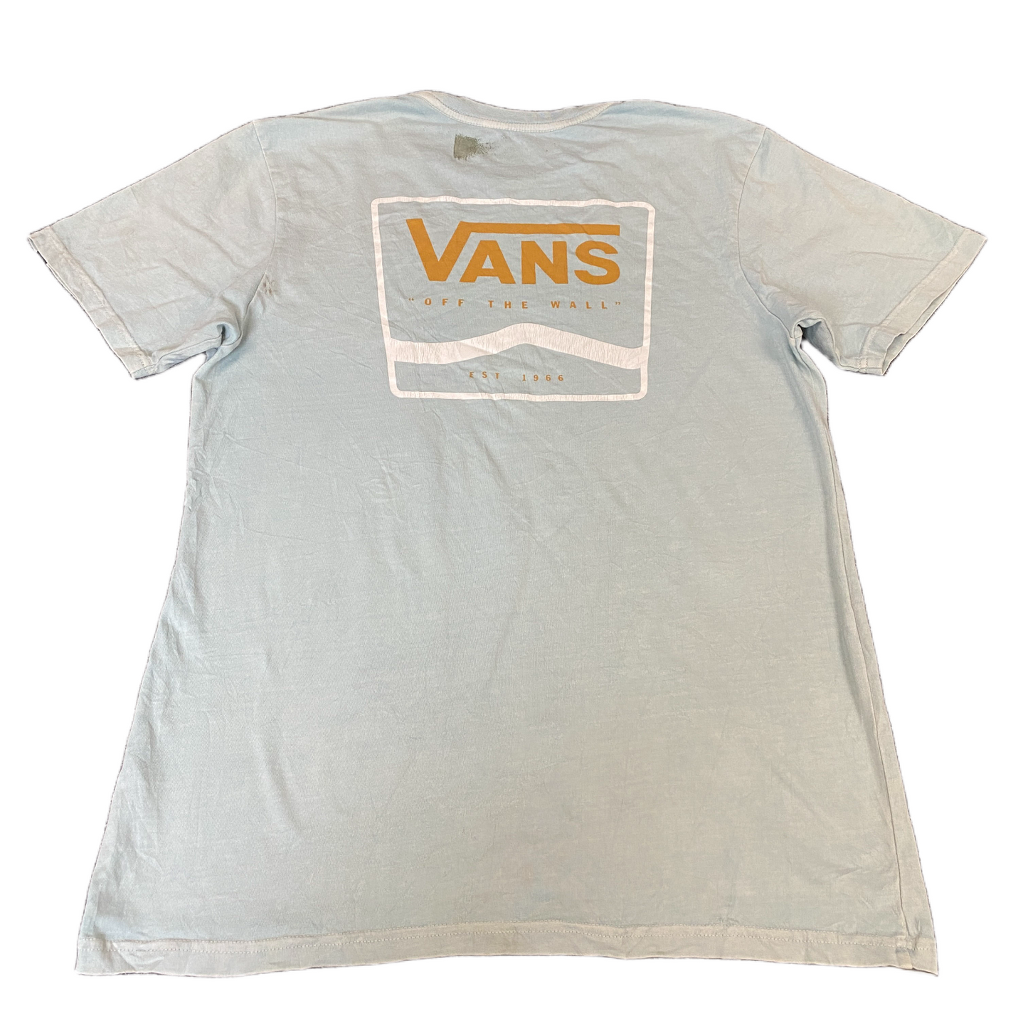 Vans T-Shirt Mens S Light Blue Classic Fit Short Sleeve Crew Neck Pullover Tee