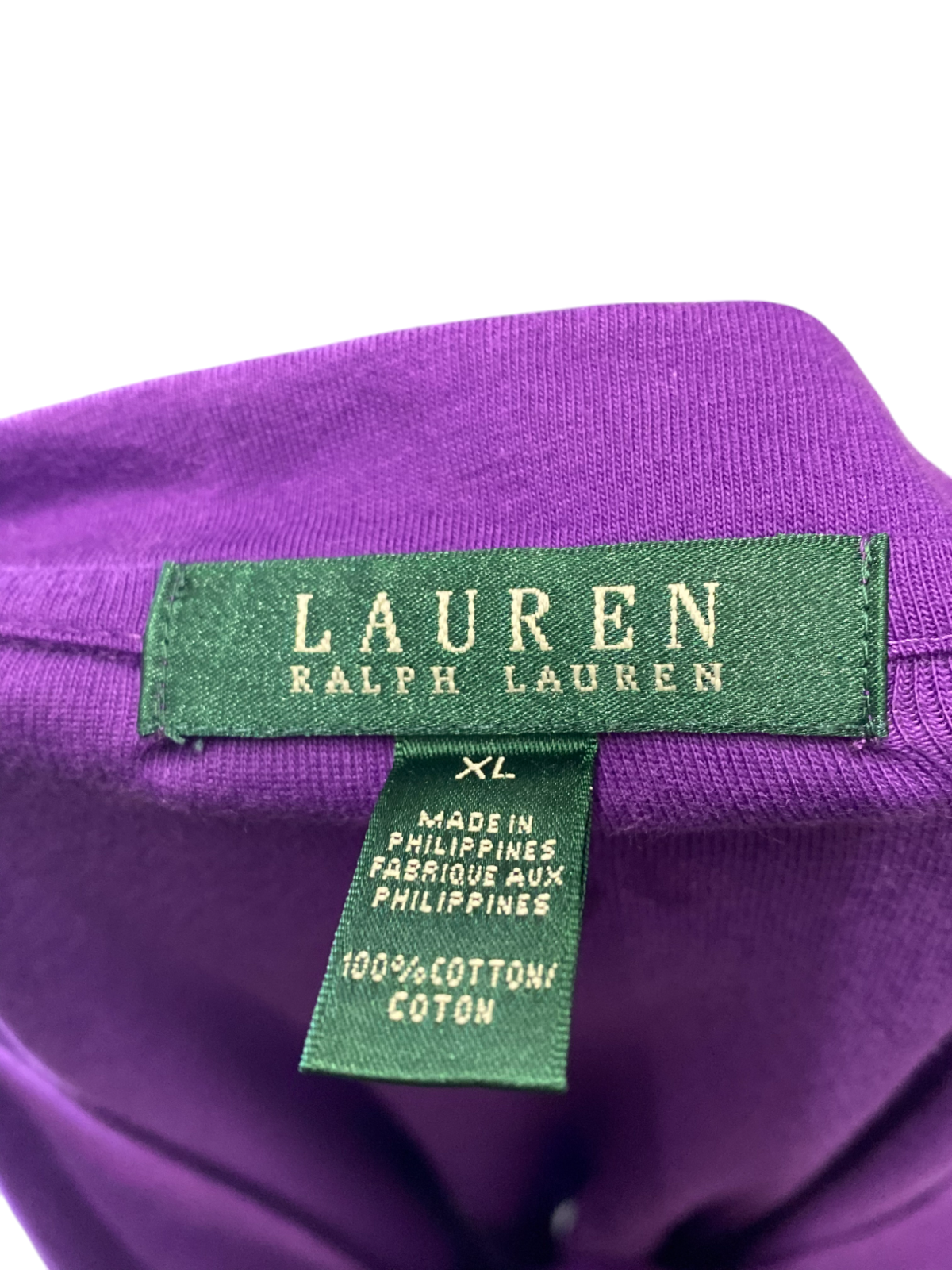 Ralph Lauren Shirt Womens XL Purple Casual Long Sleeve Deep V Neck Pullover Tee