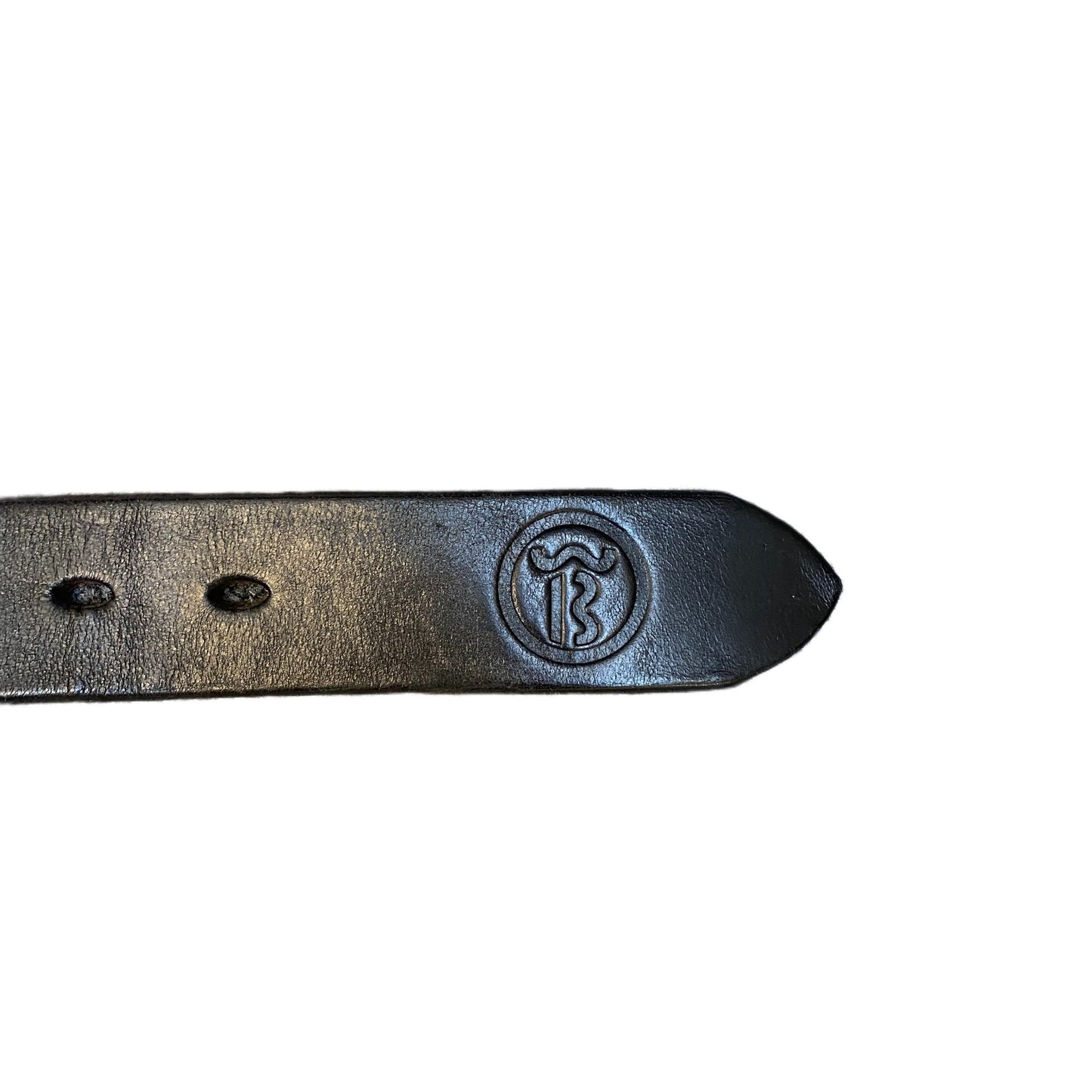 WitBoy Waist Belt Mens Black Leather Classic Brass Pin Buckle 42.5 inches