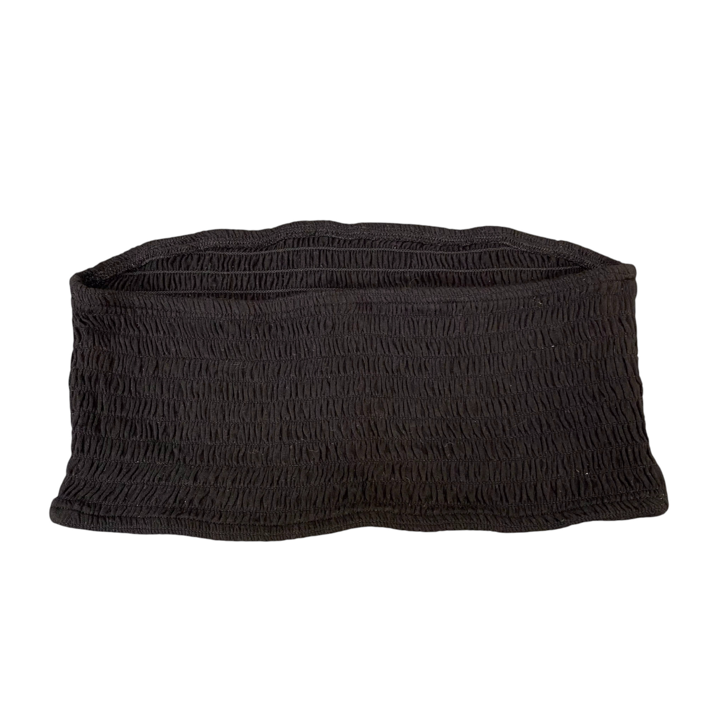 No Boundaries Bandeau Top Womens S Black Smocked Lightweight Strapless Outdoor