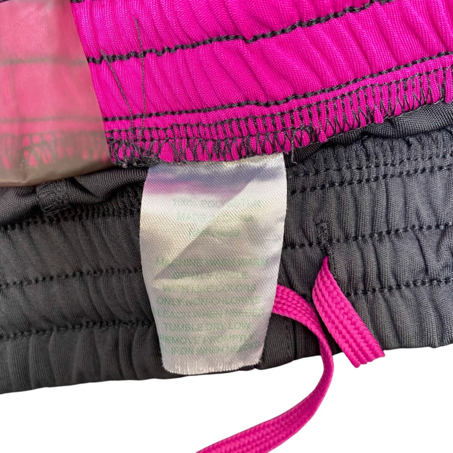 Sprinter Shorts Womens Medium Black Pink Athletic Workout Elastic Waist Logo