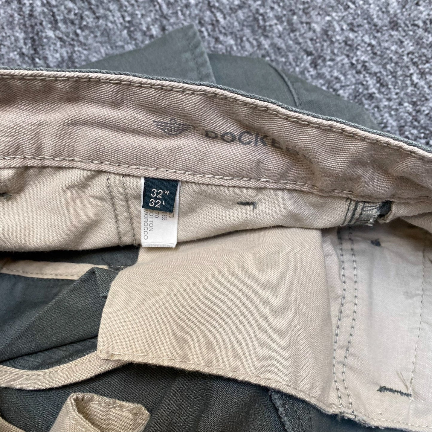 DOCKERS Trousers Mens Medium Green Pockets Straight Fit Comfort Workwear Outdoor
