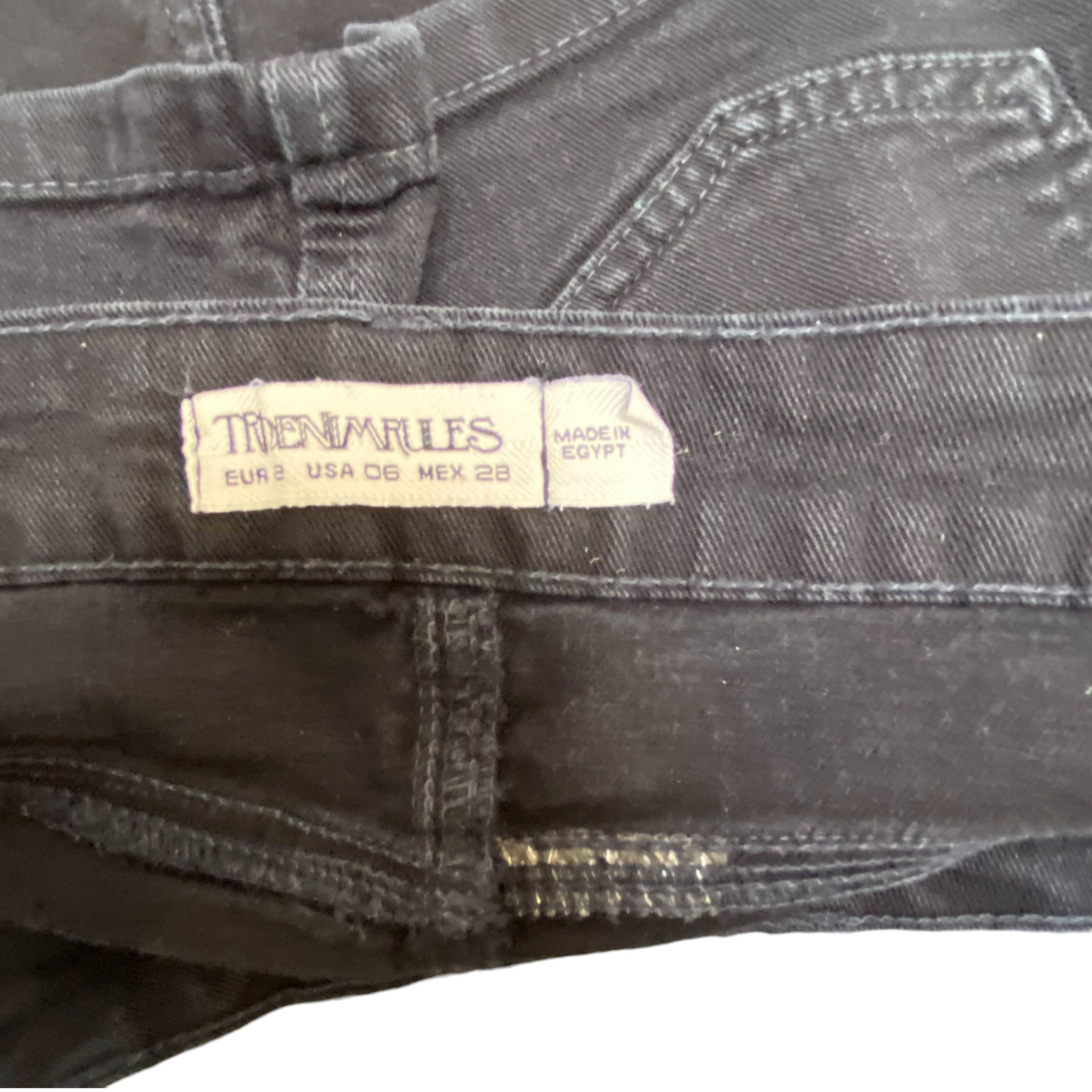 TR Denim Rules Short Skirt Womens L Black Denim Dark Wash Pockets Outdoor