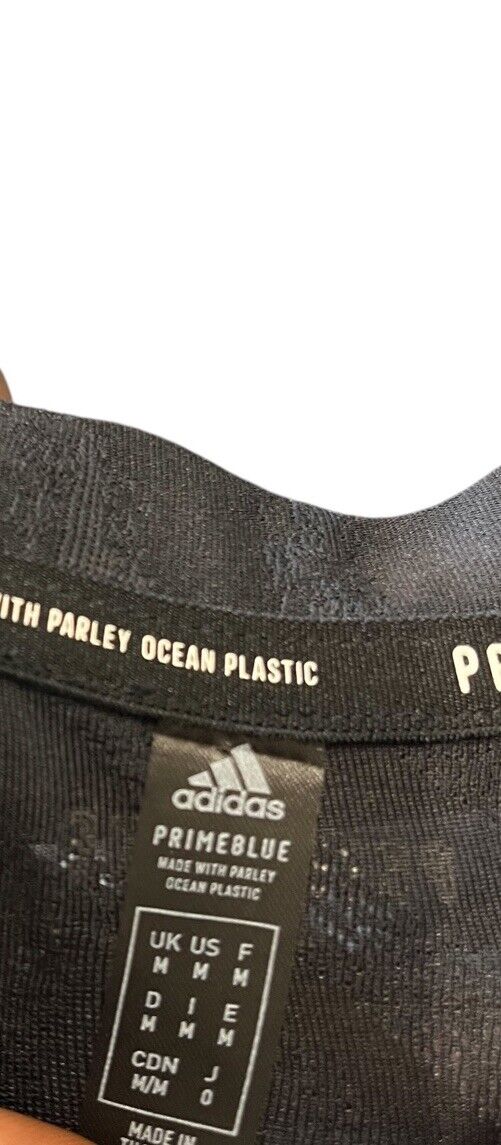 Adidas T-Shirt Ocean Plastic Black Mens M Chest Logo