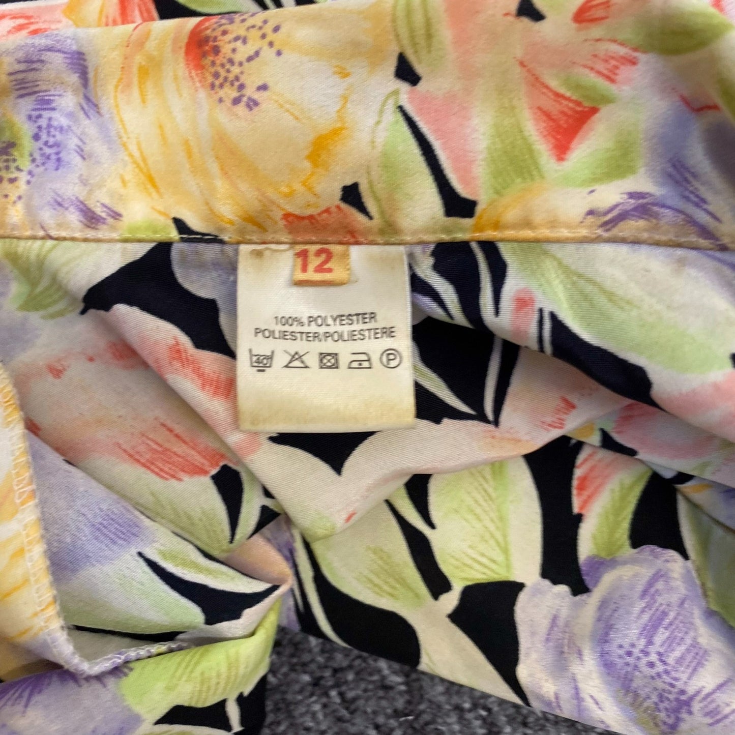 Womens Blouse Top M Multi Floral Print Sleeveless Collared Button Down Outdoor