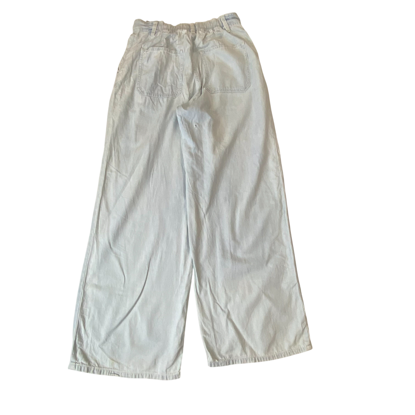 Jeans Womens Medium W26 L28 Blue Denim Pleated Wide Leg Pockets Loose Fit