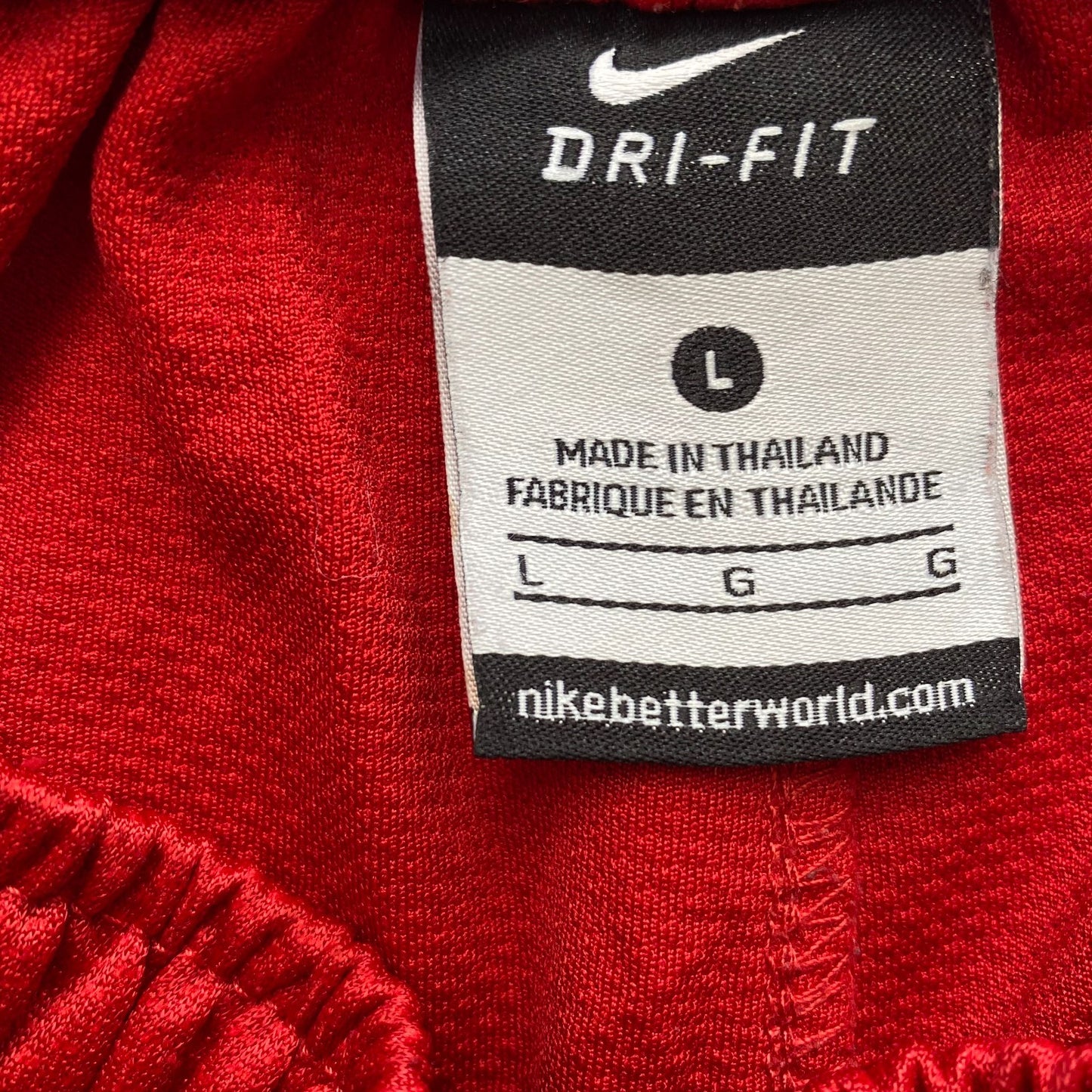 Nike Basketball Shorts Large Red Dri Fit Elastic Waist Stretch Running Athletic