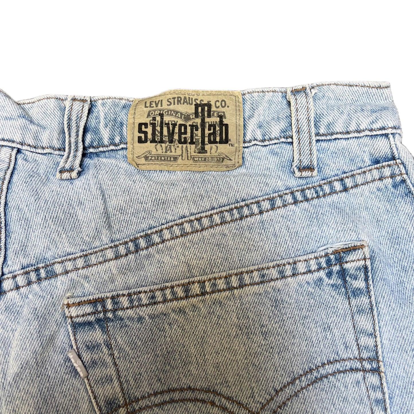 Vtg Levi's Cut Off Shorts Fits as Womens 2XL 36" Waist Blue Denim Silver Tab
