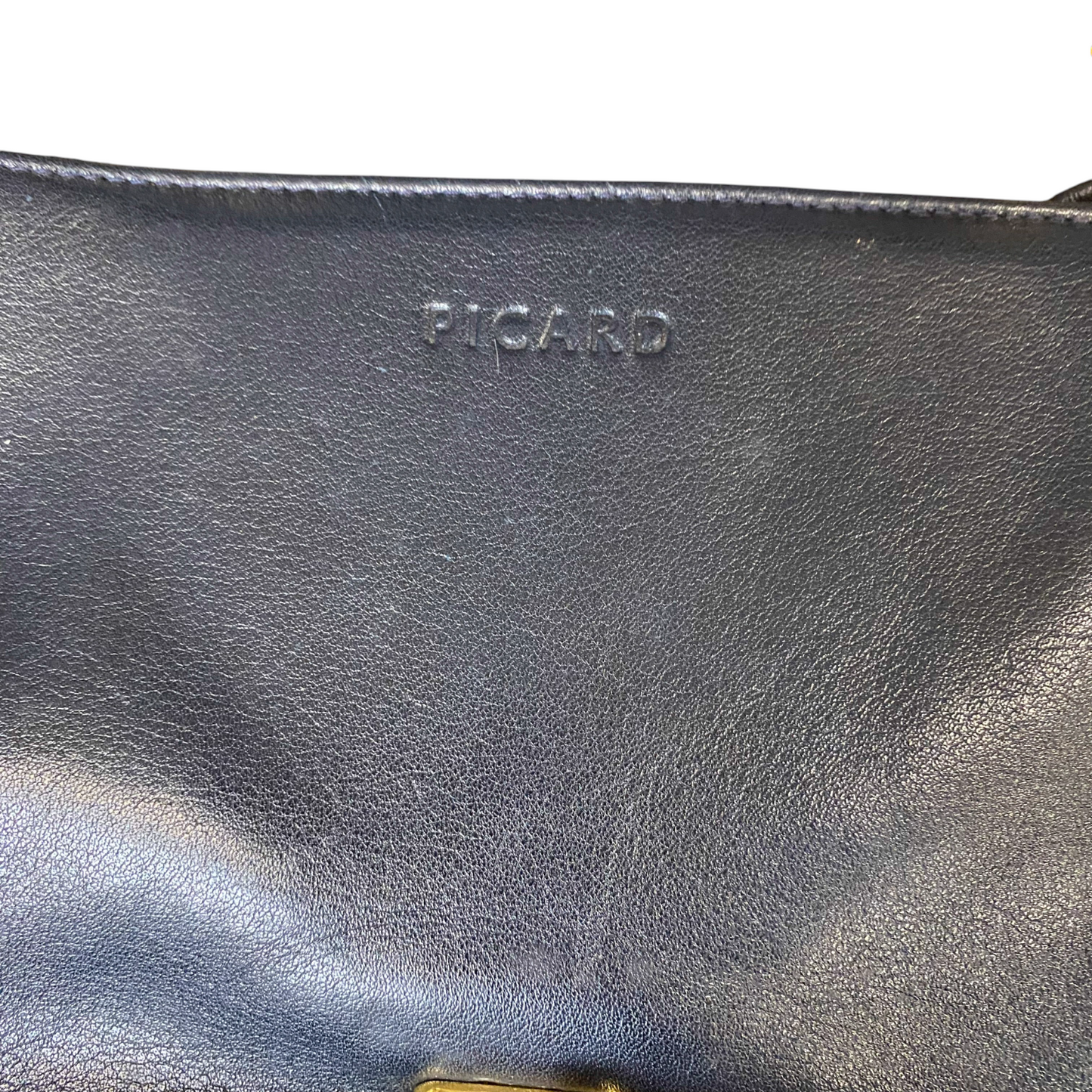 Picard Satchel Crossbody Bag Womens Navy Leather Single Flap Detachable Strap