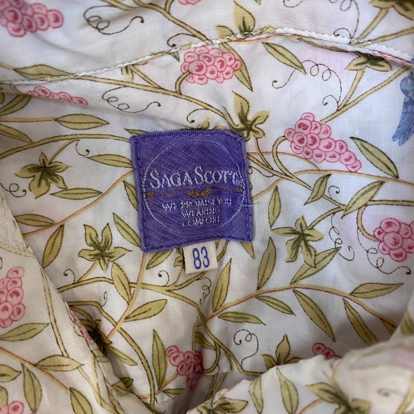 Saga Scott Shirt Top Womens M Multi Floral Collared Long Sleeve Button Down