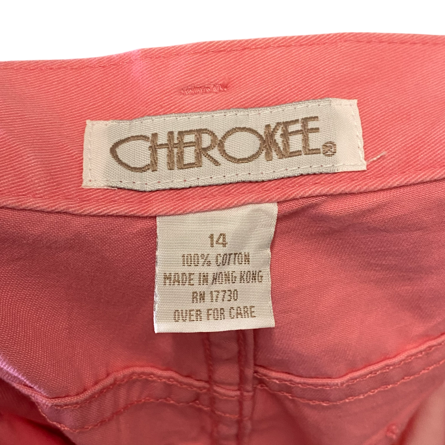Cherokee Shorts Womens 31W 8L Pink Cotton Pleated High Rise Five Pocket Preppy