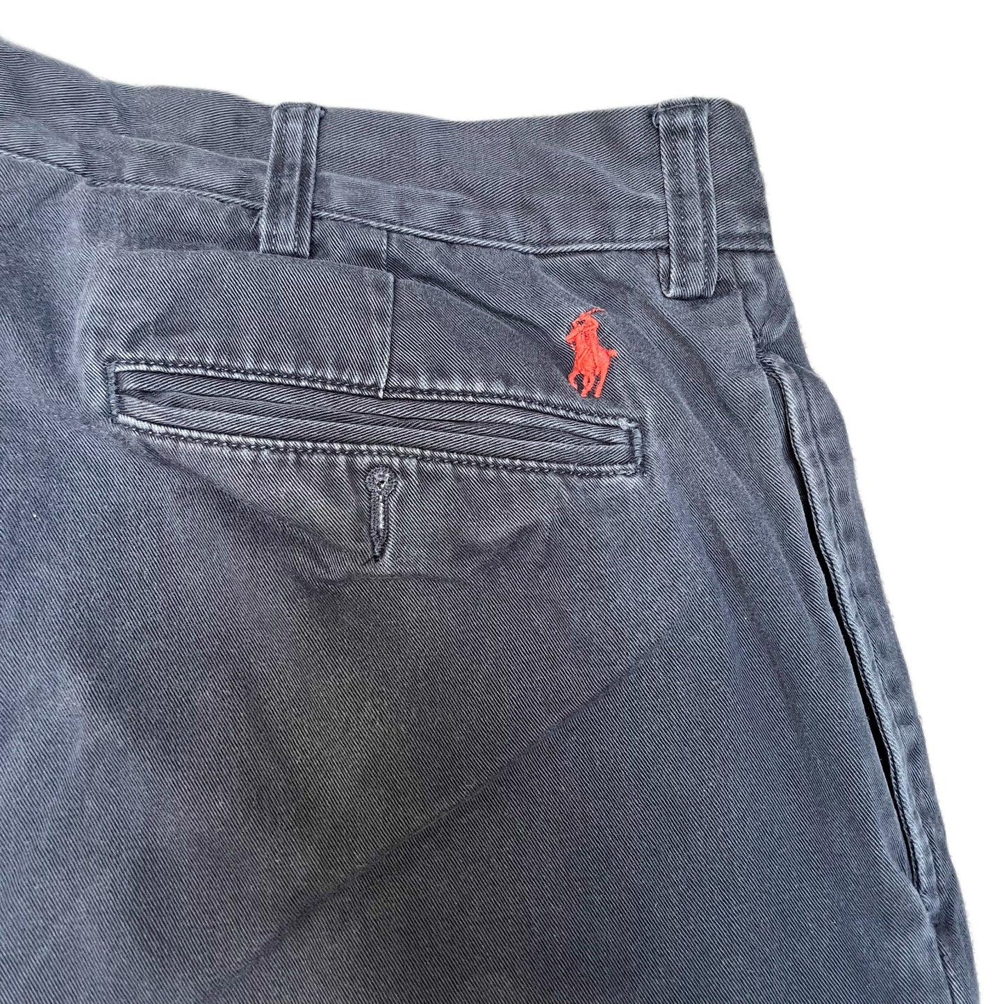 Polo Ralph Lauren Ethan Chino Shorts Fits as Mens L 33" Waist Navy Blue Pleated