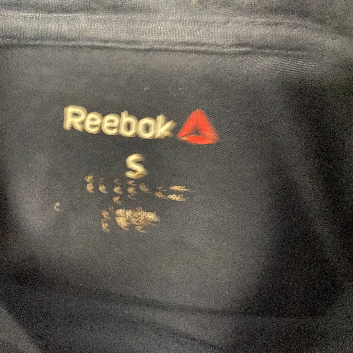 Reebok T-Shirt Womens Small Navy Graphic Logo Casual Short Sleeve Crew Neck Tee