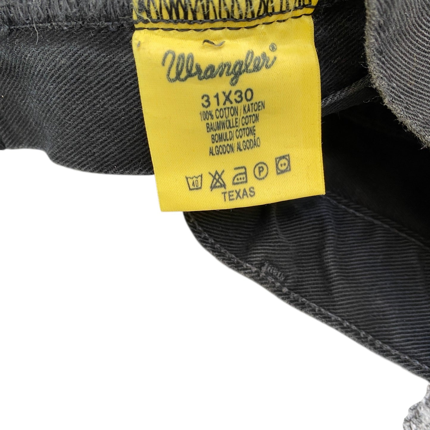 Wrangler Jeans Fits as Men 30" Waist Black Denim Mid Rise Americana Straight Leg