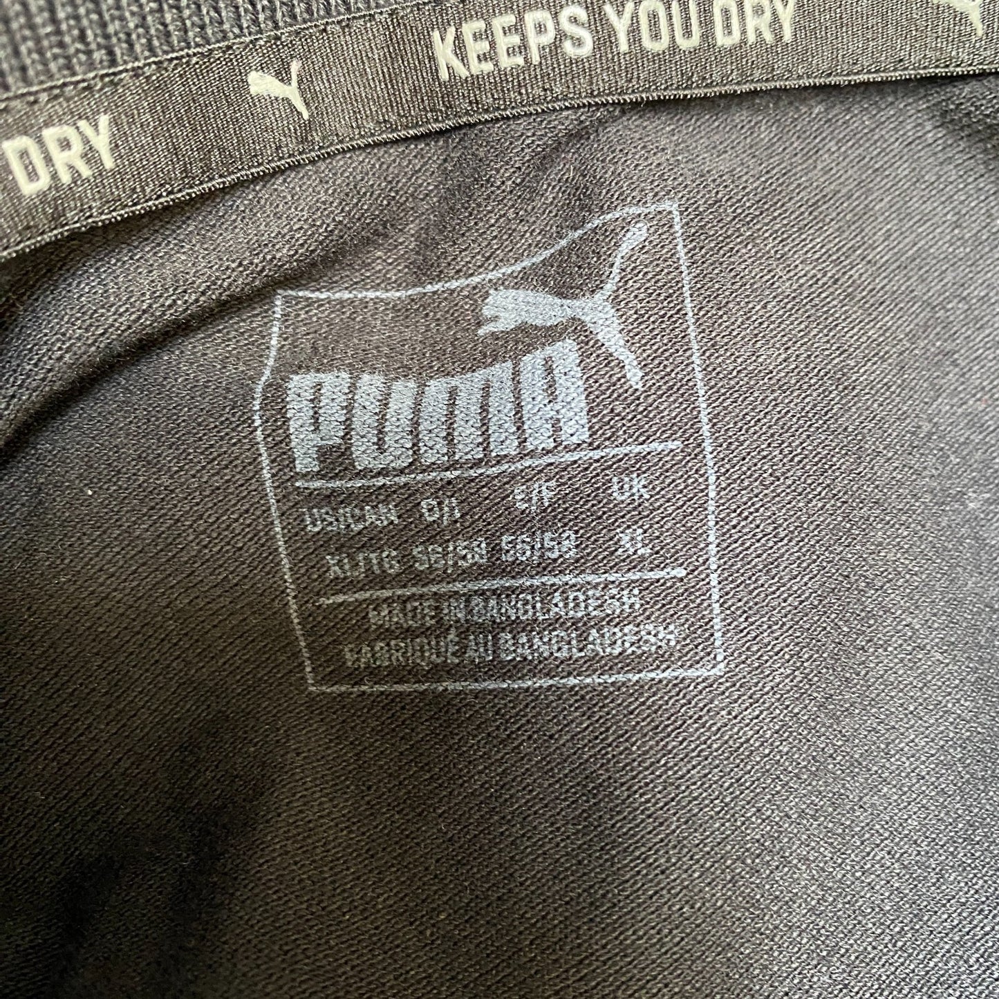 PUMA Polo Shirt Mens XL Black Stretch Golf Performance Side Slit Logo Popover