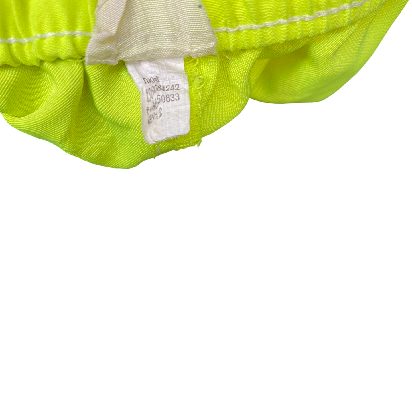 Running Sprinter Shorts Womens Medium Neon Green Gym Elastic Waist Dolphin Hem