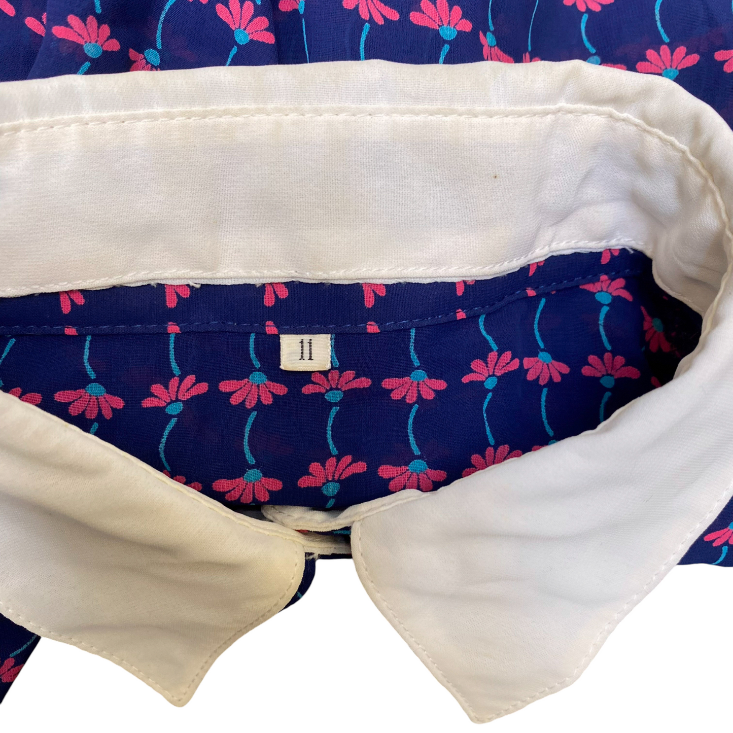 Womens Maxi Dress M Blue All Over Floral Print Long Sleeve Collared Button Front