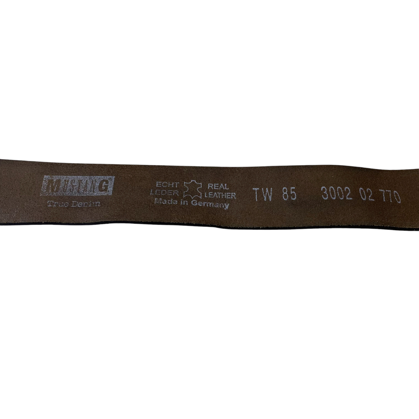 True Denim Mens Waist Belt Black Leather Adjustable Silver D-Buckle Size 37 in