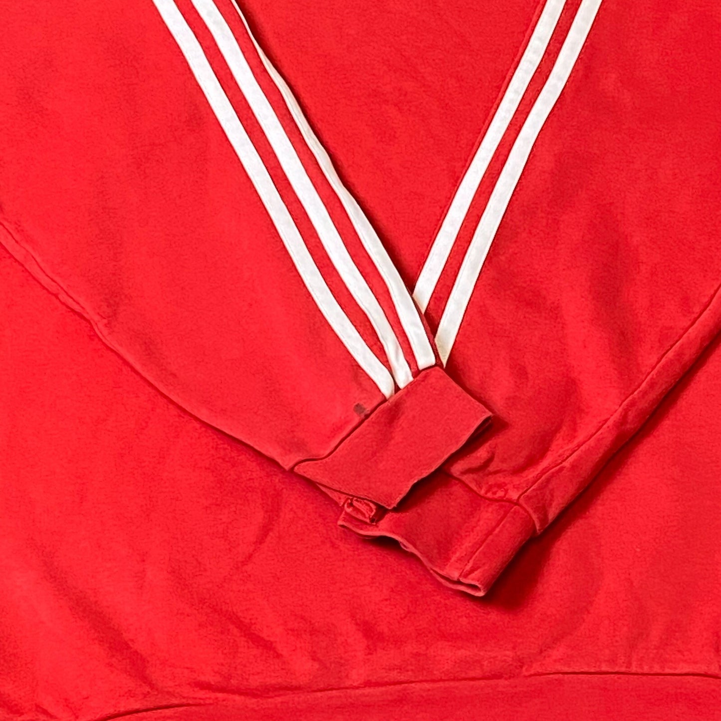 adidas Sweatshirt Womens Large Red 3 Stripes Panel Logo Long Sleeve Crew Neck