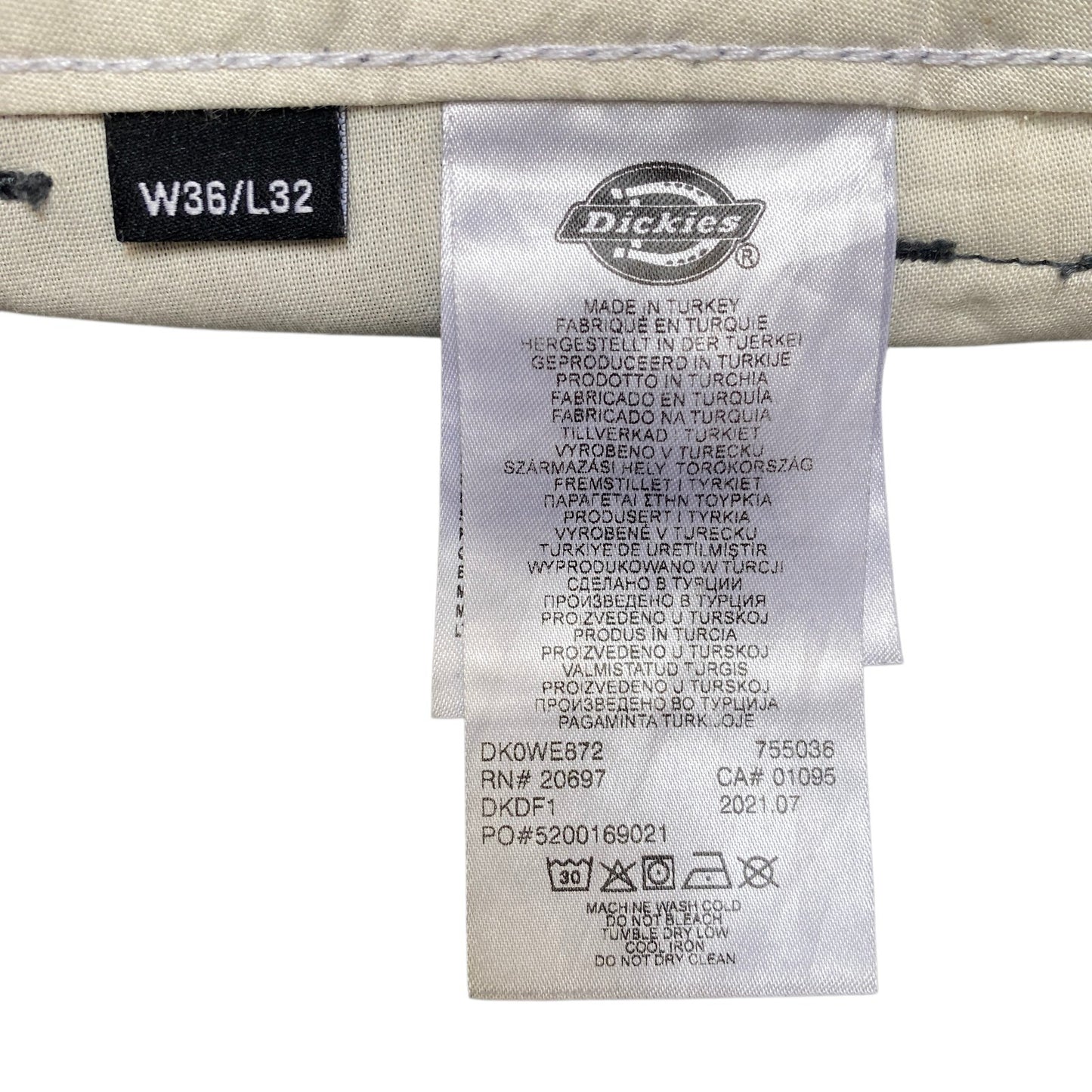 Dickies Chino Pants Fits as Mens 41" Waist Grey Regular Fit Hook & Eye Trousers