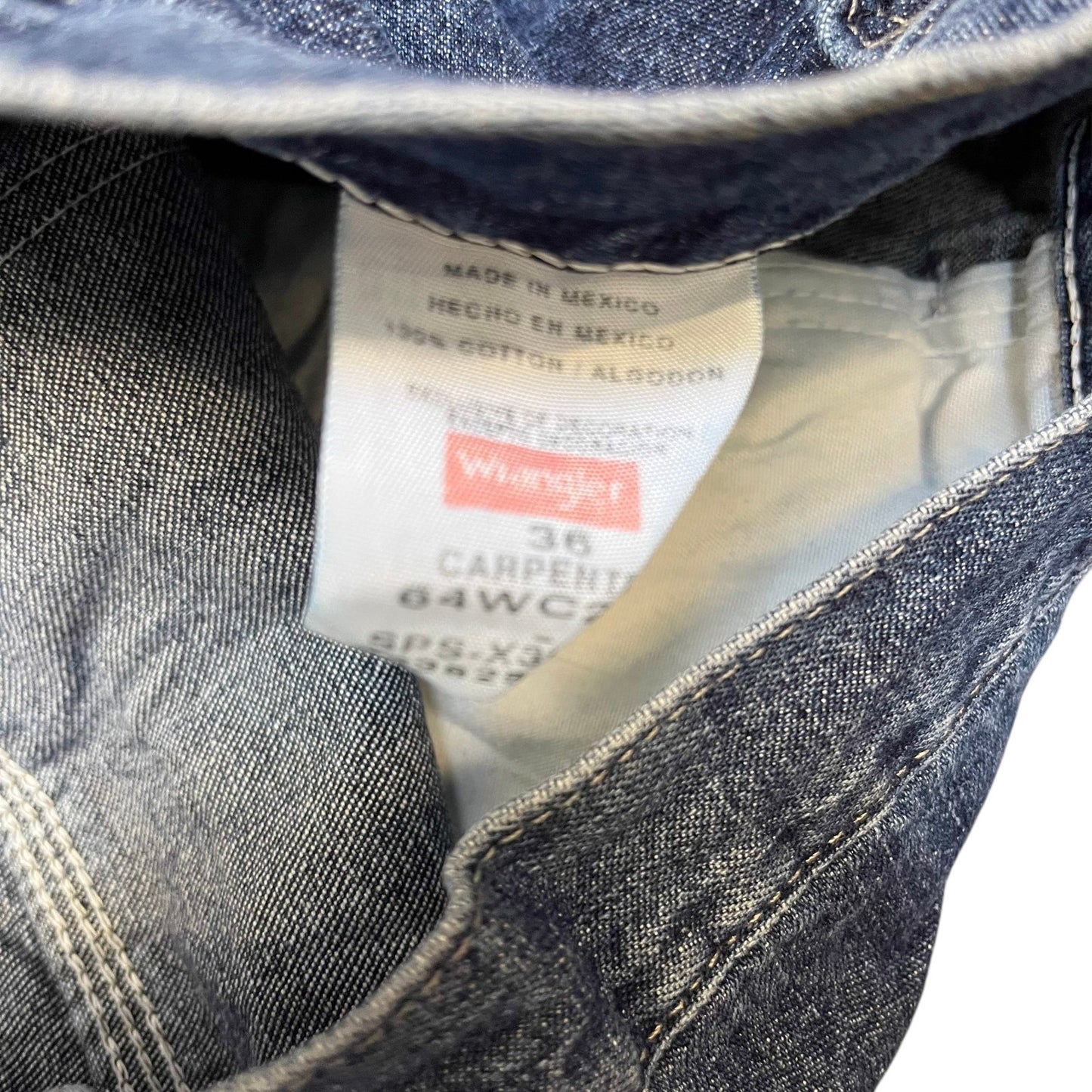 Wrangler Carpenter Shorts Fits as Mens X-Large 36" Waist Blue Denim Relaxed Fit