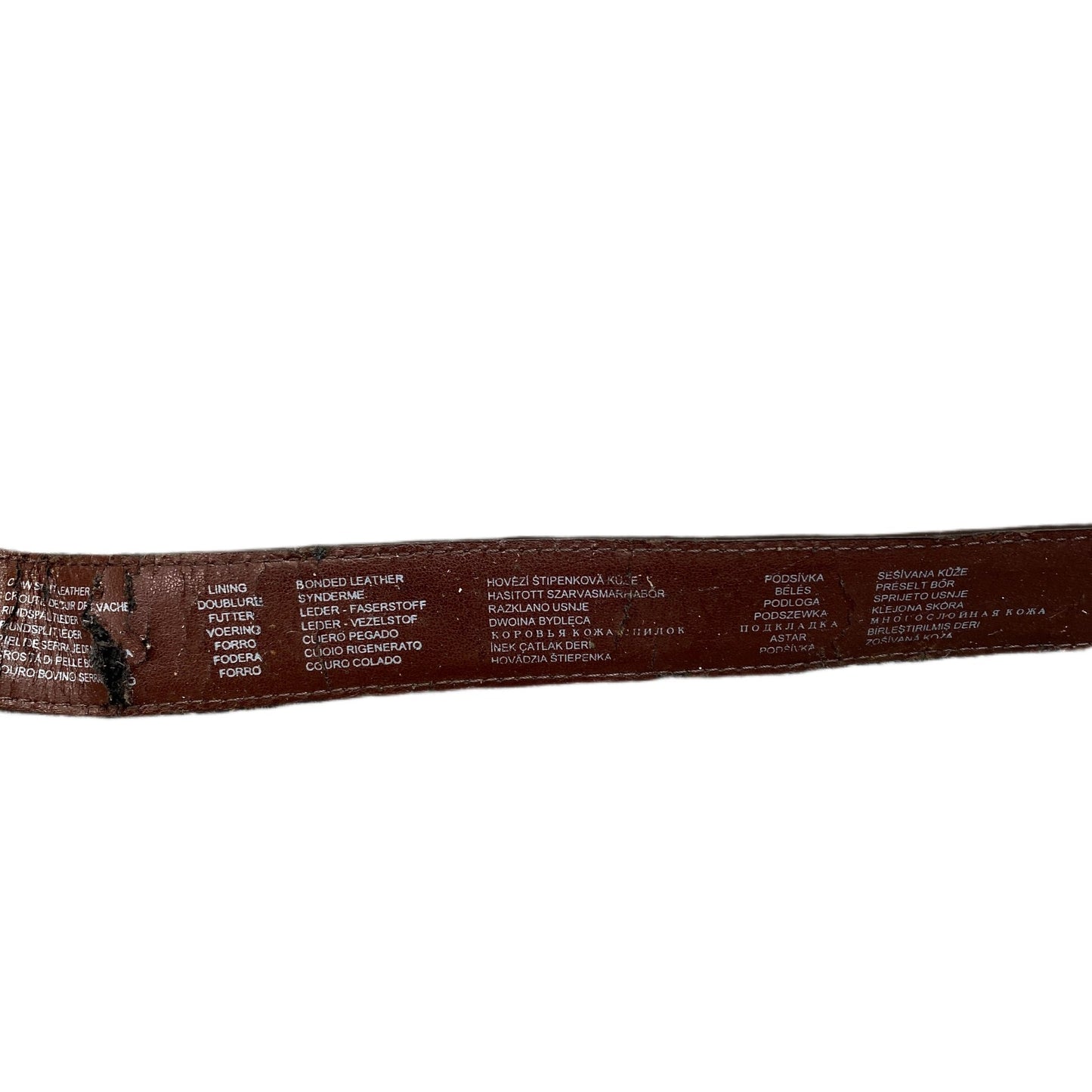 C&A Waist Belt Mens Dark Brown Leather Adjustable Silver Pin Buckle 42.5 inches