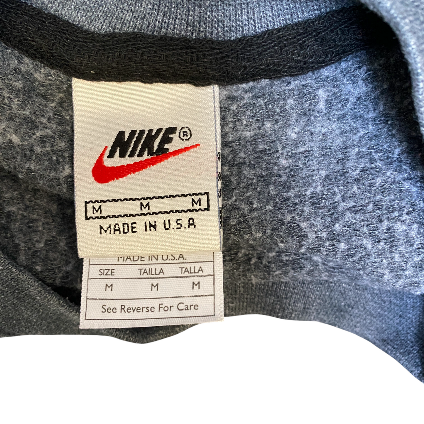 Nike Reworked Sweatshirt Mens M Purple Grey Embroidered Spellout Logo Vtg Y2K