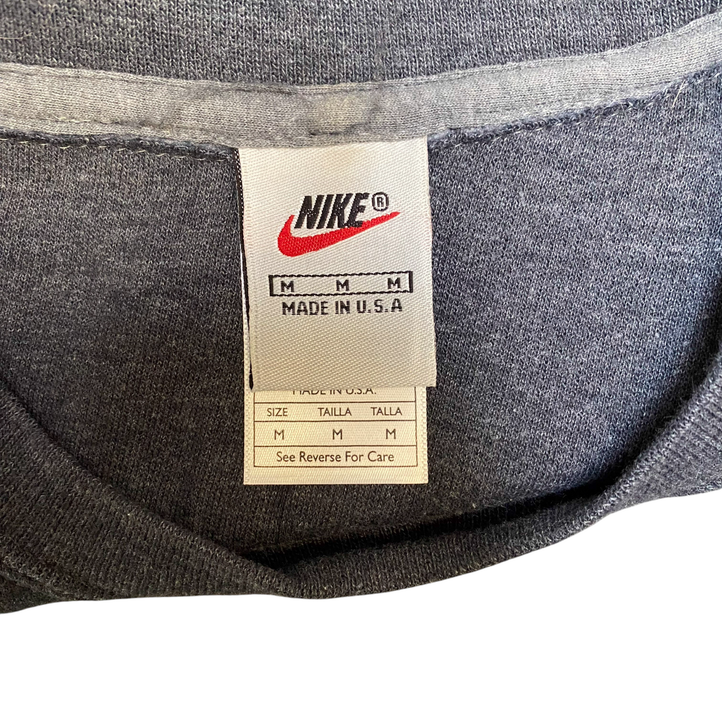 Nike Reworked Sweatshirt Mens M Red Black Embroidered Spellout Logo Vintage Y2K