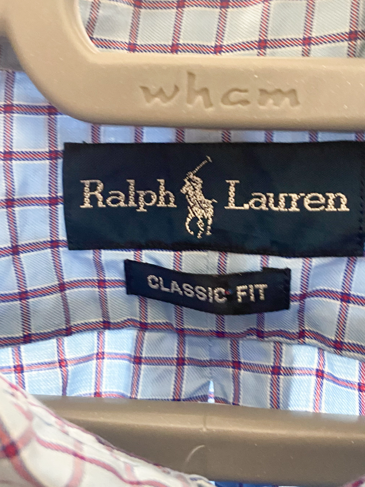 Ralph Lauren Shirt Mens 2XL Blue Checkered Classic Fit Small Blue Pony Logo