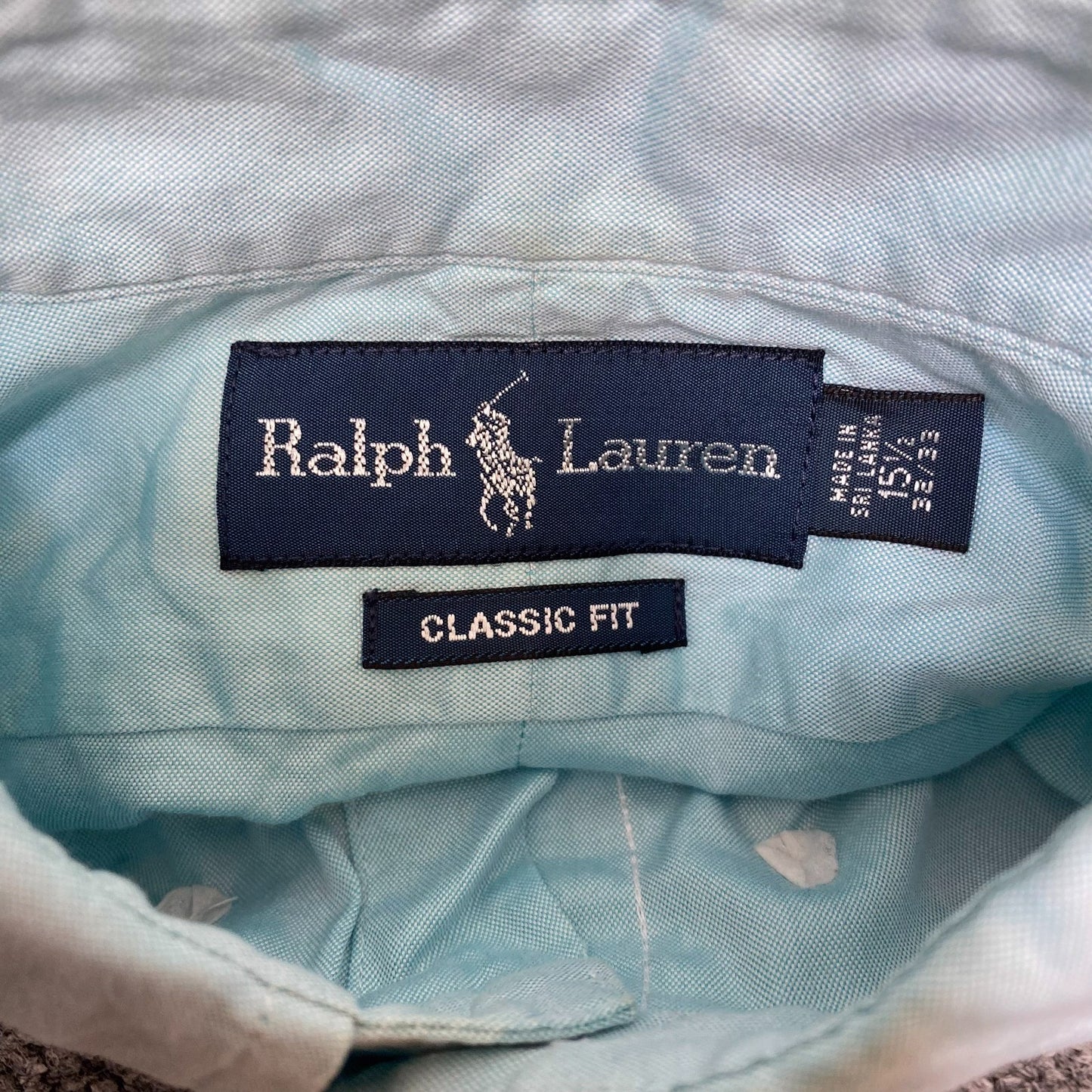 Ralph Lauren Formal Shirt Mens M Blue Classic Fit Long Sleeve Pony Button Down