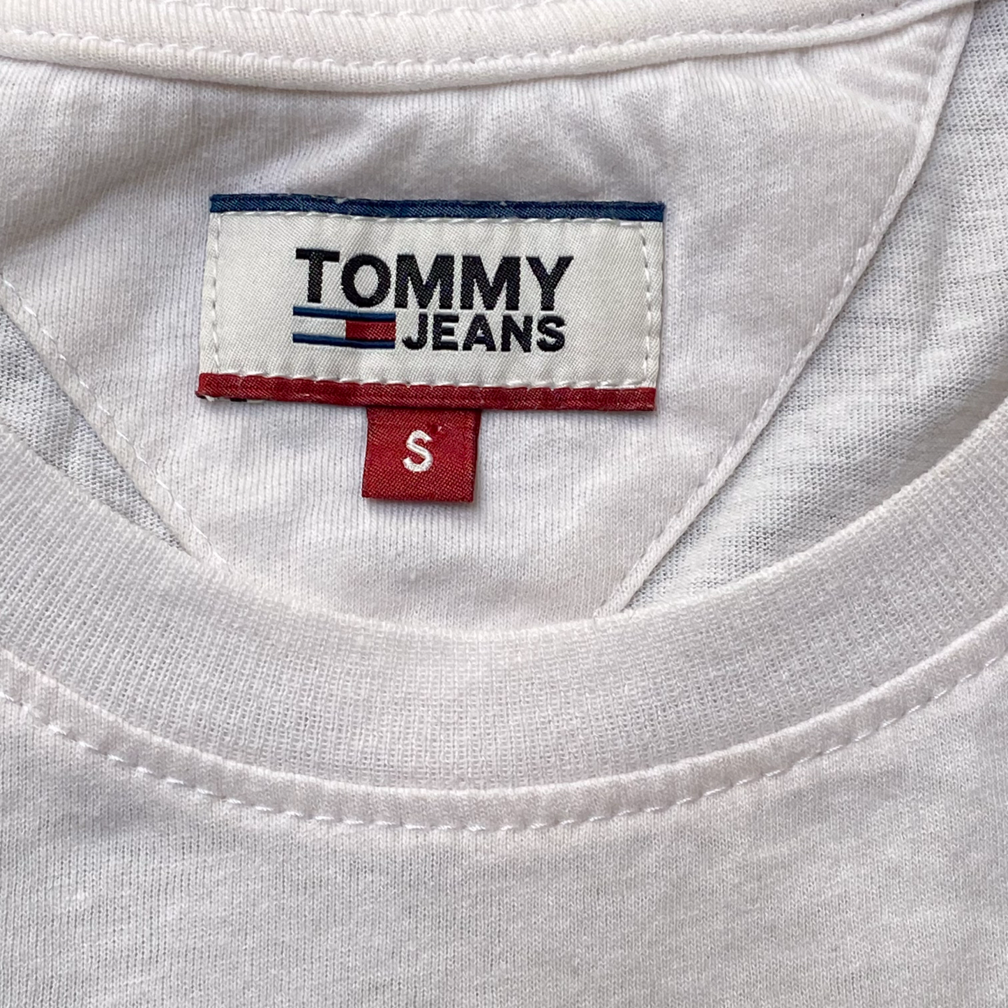 Tommy Jeans T-Shirt Womens S White Short Sleeve Spellout Crewneck Pullover Tee
