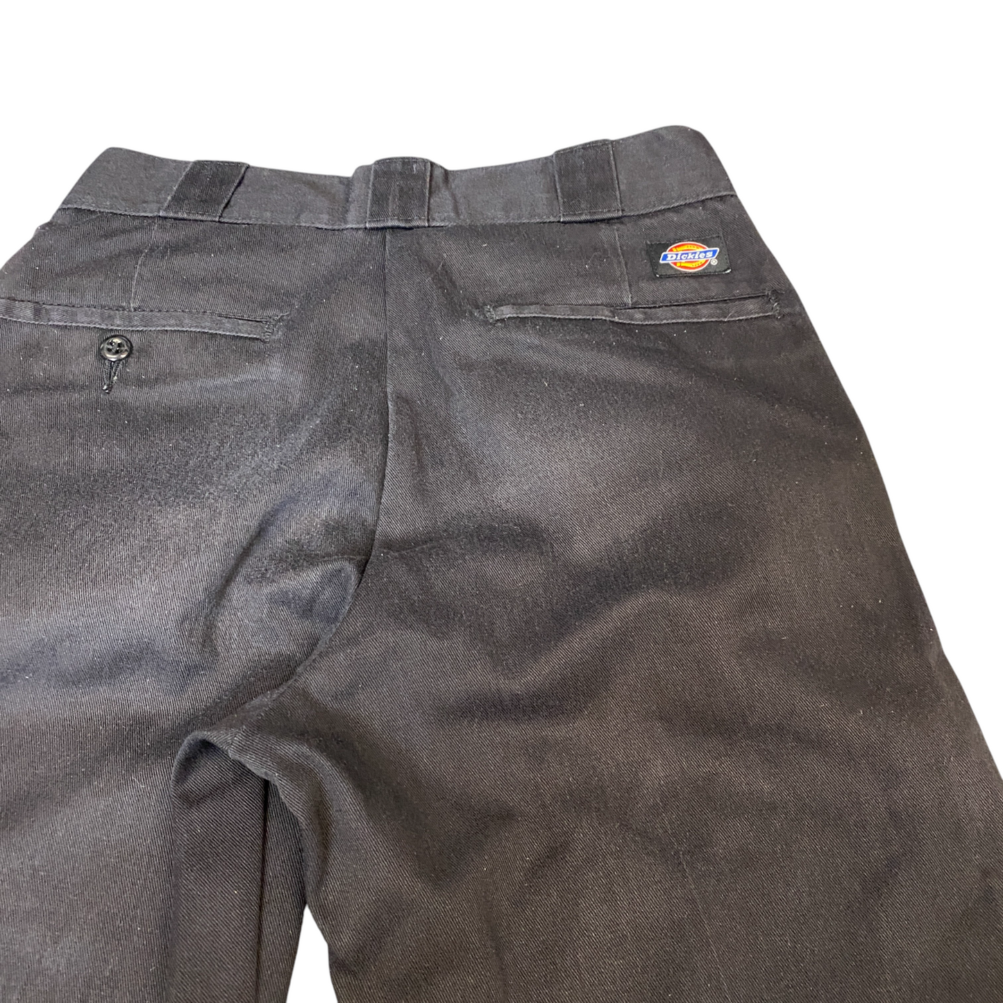 Dickies Flex Work Pants Womens Medium Black Twill Stretch High Waisted Raw Hem