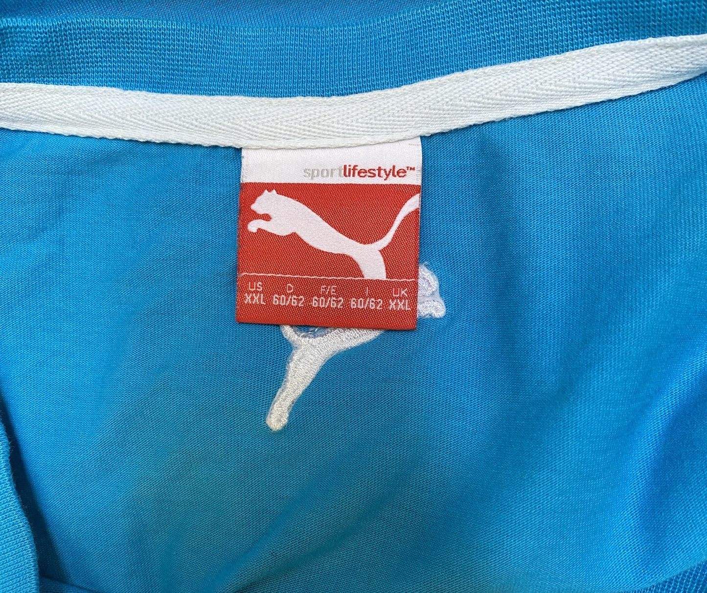 PUMA T-Shirt Womens 2XL Blue Solid Regular Fit Short Sleeve V Neck Pullover Tee