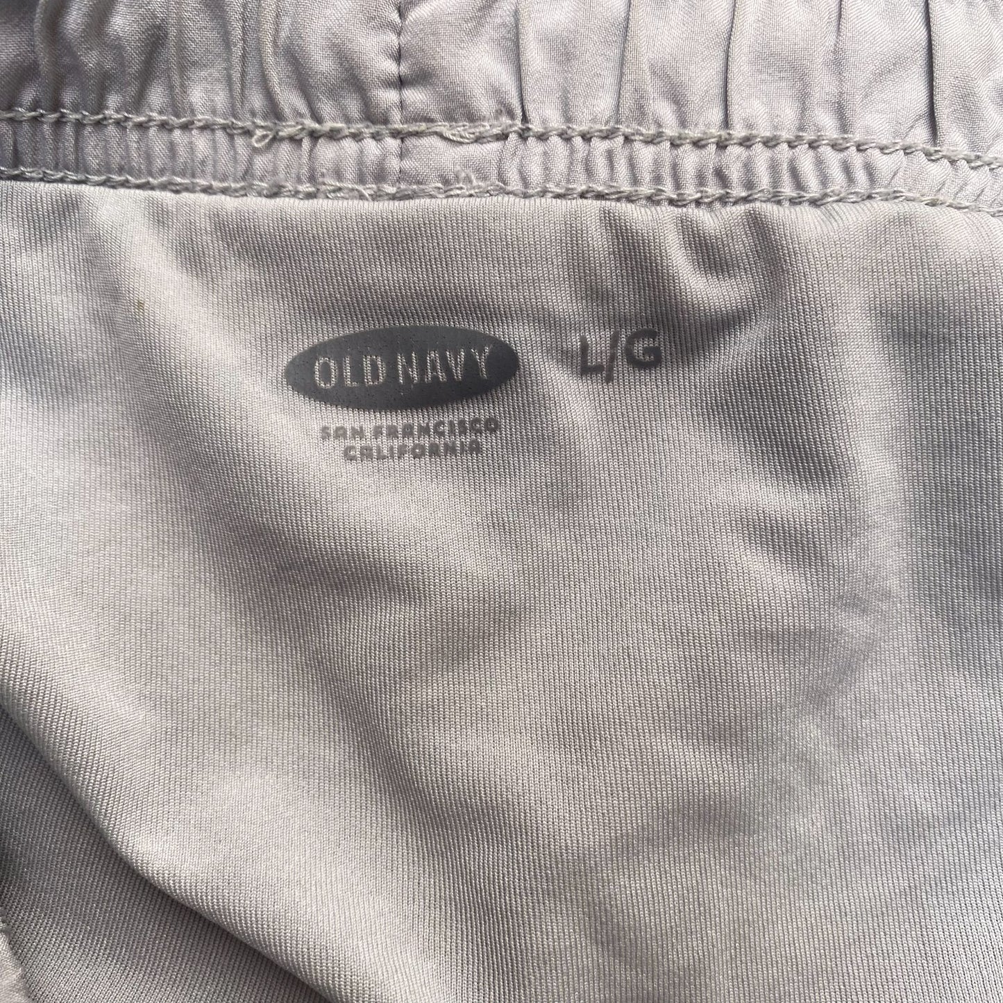 Active Running Shorts Large Grey Elastic Waist Stretch Athletic Gym Fit Outdoor