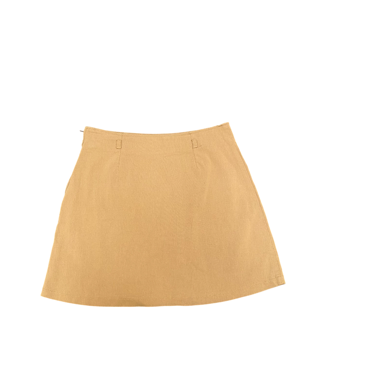 Orsay Mini Skirt Womens M Brown Solid Flat Front Tennis Sports Comfort Side Zip