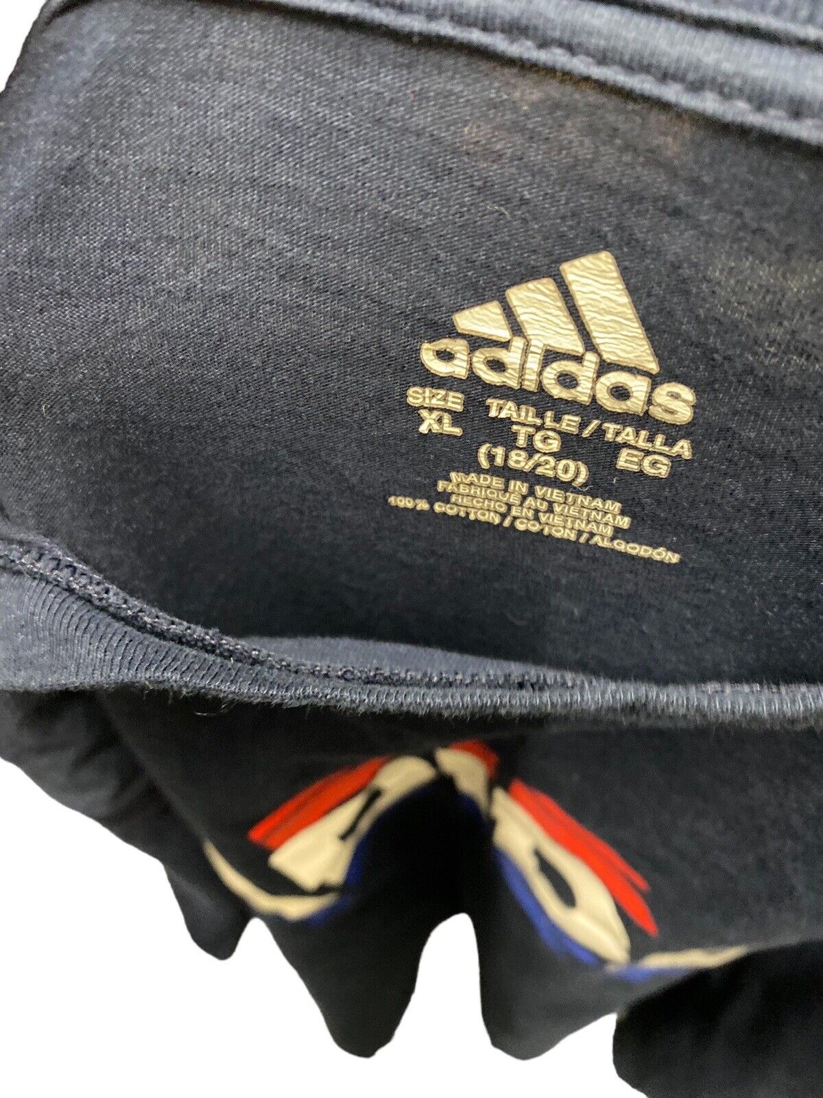 Adidas T-Shirt Navy Womens XL Chest Logo