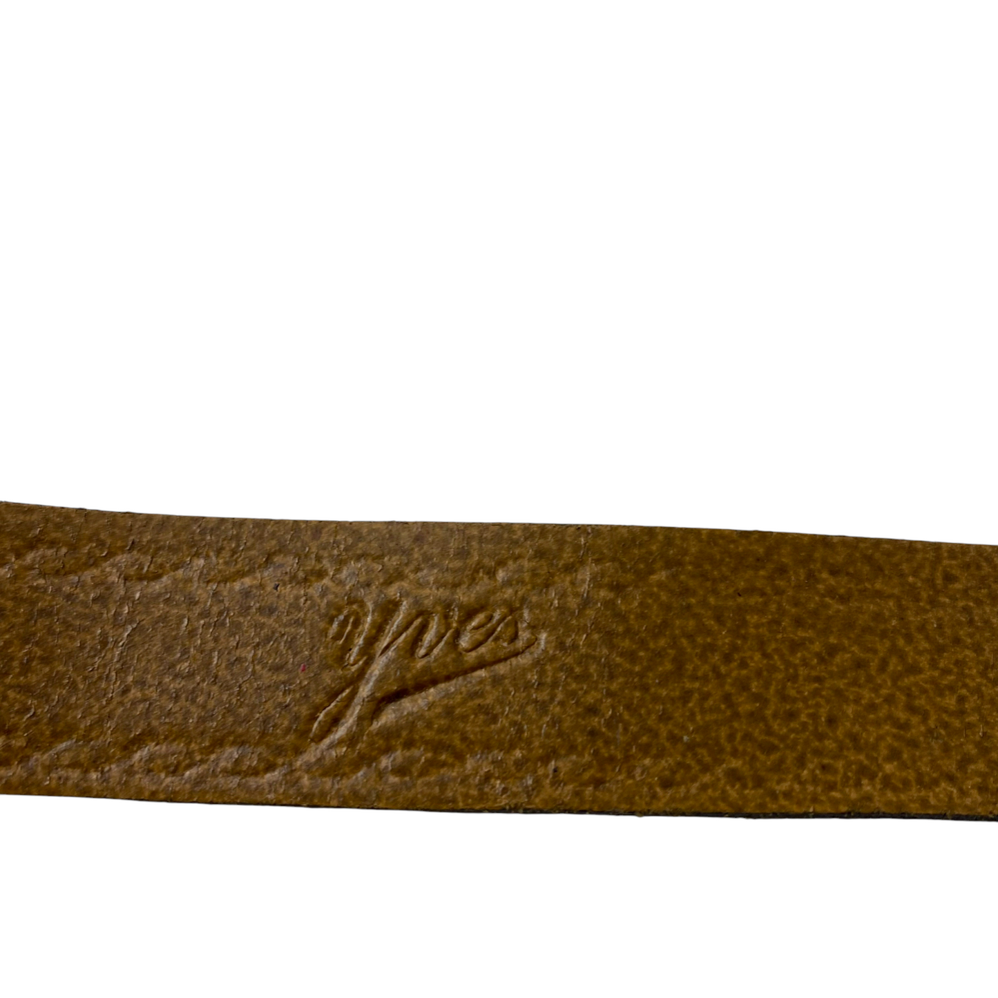 Vintage Yves 6107125 Waist Belt Mens Brown Leather Silver Pin Buckle Size 38